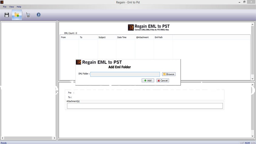 Regain EML to PST Converter Screenshots